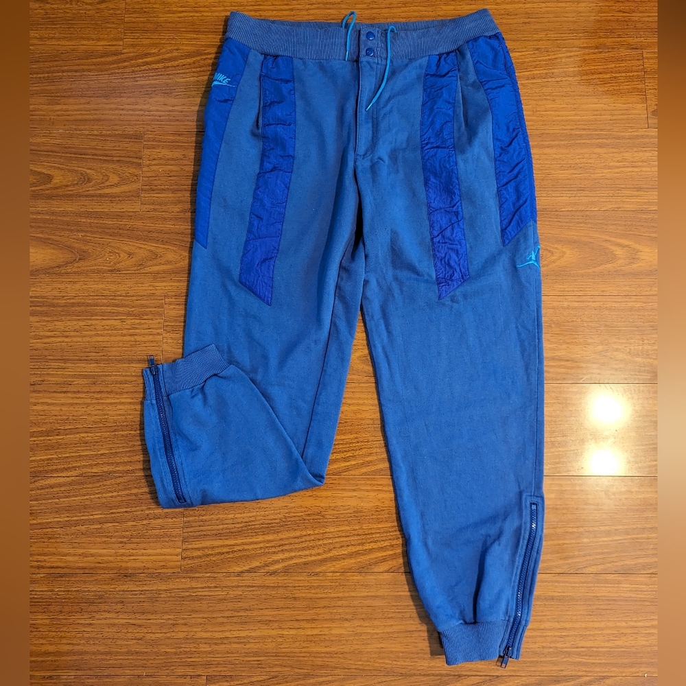 Vintage Nike Jogger Womens Blue Mid Rise Drawstring Straight Leg
